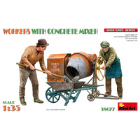 MiniArt 1/35 WORKERS WITH CONCRETE MIXER Plastic Model Kit