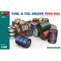 MiniArt 1/48 Fuel & Oil Drums 1930-50s Plastic Model Kit
