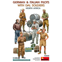 MiniArt 1/48 German & Italian Pilots w/DAL Soldiers. North Africa Plastic Model Kit