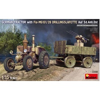 MiniArt 1/35 German Tractor with Fla-MG151/20 Drillingslafette Auf Sd.Anh.Ost Plastic Model Kit