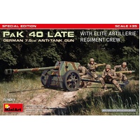 MiniArt 1/35 German 7.5cm PaK 40 Late w/Elite Artillerie Regiment Crew. Special Edition Plastic Model Kit