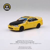 Para64 1/64 1999 Honda Civic Coupe EM1 Yellow with Carbon hood