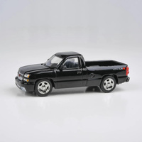 Para64 1/64 2006 Chevrolet Silverado Single Cab Onyx Black Diecast Model Car
