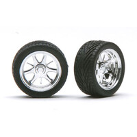 Pegasus 1/24 "Daggers" Rims W/Tires Chrome for Scale Models [1226]