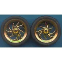Pegasus 1/24 "Diablo's" Rims W/Tires Gold for Scale Models [1248]