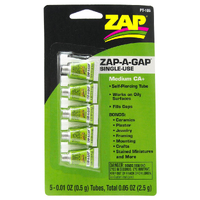 Zap-A-Gap CA+ Single Use Medium Cyanoacrylate (Green) 5 x 1/2g