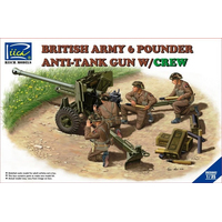 Riich Models 1/35 British Army 6 Pounder Infantry Anti-tank Gun w/Crews (4 Figs) Model Kit