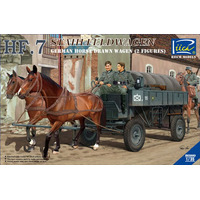 Riich Models 1/35 German Hf.7 Horse drawn Steel field wagen w/2 Horses & 2 Figures