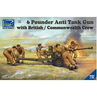 Riich Models 1/35 6 Pounder Infantry Anti-tank Gun w/British Commonwealth Crews (5 Figures)
