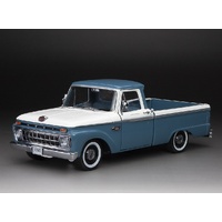 Sun Star 1/18 1965 Ford F-100 Custom Cab Pickup - Marlin Blue/White