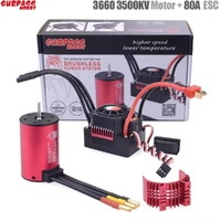 Surpass KINGKONG 3660 brushless motor 3.175mm shaft 3500kv+ 80A ESC combo Black&Red
