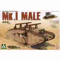 Takom 1/35 WWI Heavy Battle Tank Mk.I Male 2 in 1 (w/ crane & flat trailer) Plastic Model Kit