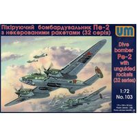 Unimodels 1/72 Dive Bomber Pe-2 with unguided rockets (32 series) Plastic Model Kit