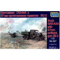 Unimodels 1/72 GAZ AAA truck w/ZIS-2 gun Plastic Model Kit