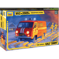 Zvezda 1/43   UAZ 3909 Fire Service Plastic Model Kit