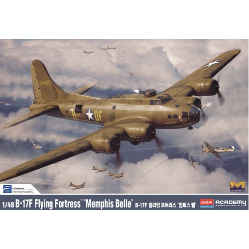 Academy 1/48 B-17F Flying Fortress Memphis Belle Plastic Model Kit