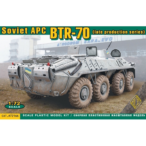 Ace Model 1/72 BTR-70 (late) Soviet APC (rubber tyres) Plastic Model Kit [72166]
