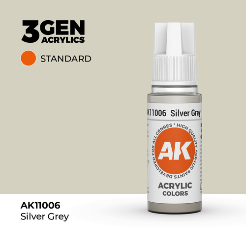 AK Interactive Silver Grey Acrylic Paint 17ml 3rd Generation
