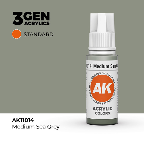 AK Interactive Medium Sea Grey Acrylic Paint 17ml 3rd Generation