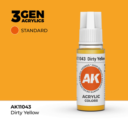 AK Interactive Dirty Yellow Acrylic Paint 17ml 3rd Generation