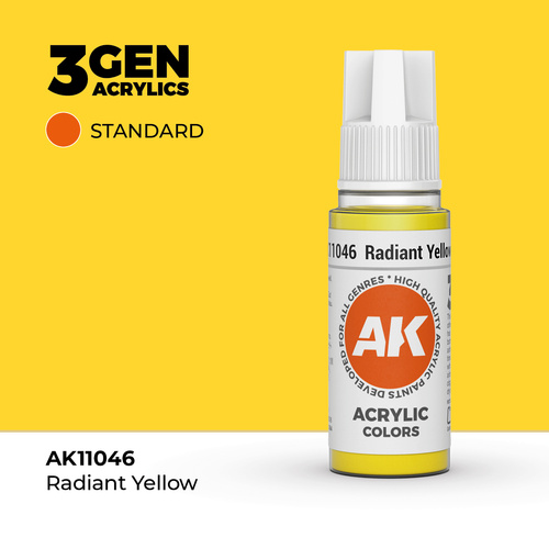 AK Interactive Radiant Yellow Acrylic Paint 17ml 3rd Generation
