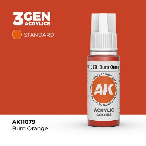 AK Interactive Burn Orange Acrylic Paint 17ml 3rd Generation