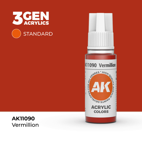 AK Interactive Vermillion Acrylic Paint 17ml 3rd Generation