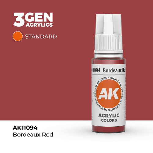 AK Interactive Bordeaux Red Acrylic Paint 17ml 3rd Generation
