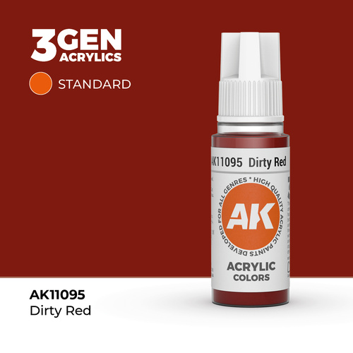 AK Interactive Dirty Red Acrylic Paint 17ml 3rd Generation