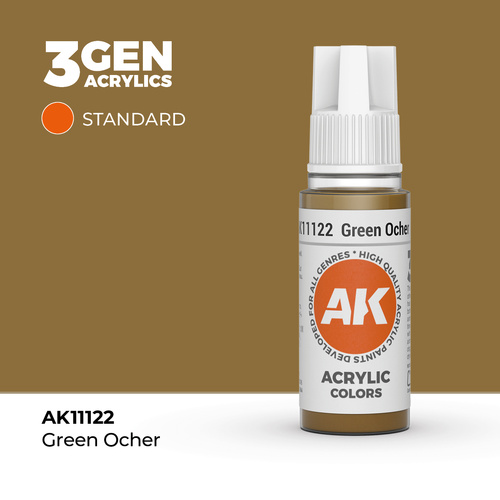 AK Interactive Green Ocher Acrylic Paint 17ml 3rd Generation