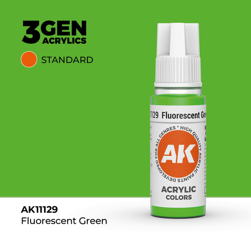 AK Interactive Fluorescent Green Acrylic Paint 17ml 3rd Generation