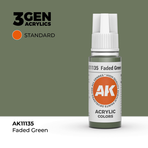 AK Interactive Faded Green Acrylic Paint 17ml 3rd Generation