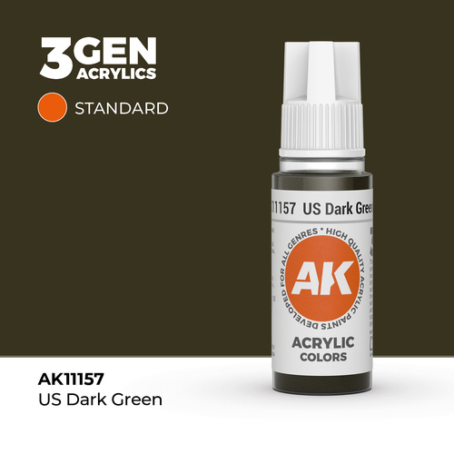 AK Interactive US Dark Green Acrylic Paint 17ml 3rd Generation