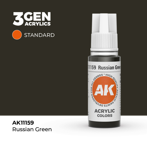 AK Interactive Russian Green Acrylic Paint 17ml 3rd Generation