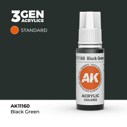 AK Interactive Black Green Acrylic Paint 17ml 3rd Generation