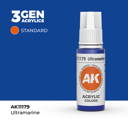 AK Interactive Ultramarine Acrylic Paint 17ml 3rd Generation