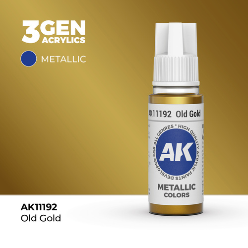 AK Interactive Old Gold Metallic Acrylic Paint 17ml 3rd Generation