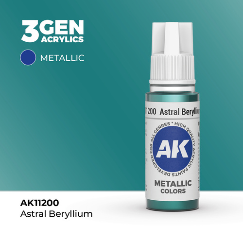 AK Interactive Astral Beryllium Metallic Acrylic Paint 17ml 3rd Generation