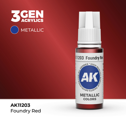 AK Interactive Foundry Red Metallic Acrylic Paint 17ml 3rd Generation