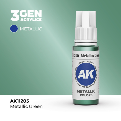 AK Interactive Metallic Green Metallic Acrylic Paint 17ml 3rd Generation