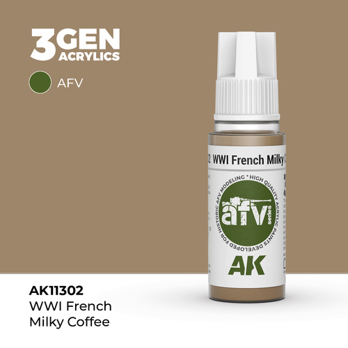 AK Interactive AFV Series: WWI French Milky Coffee Acrylic Paint 17ml 3rd Generation