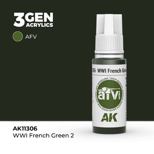 AK Interactive AFV Series: WWI French Green 2 Acrylic Paint 17ml 3rd Generation