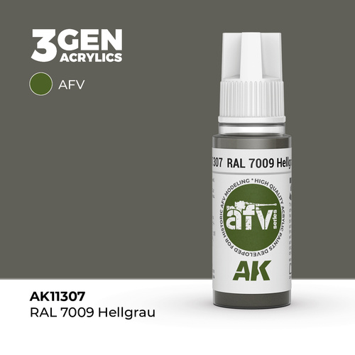 AK Interactive AFV Series: RAL 7009 Hellgrau Acrylic Paint 17ml 3rd Generation
