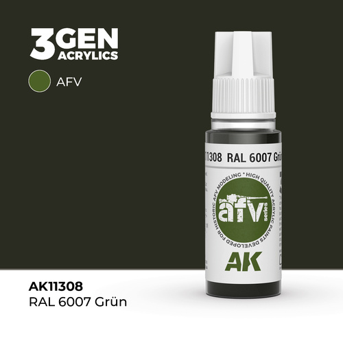 AK Interactive AFV Series: RAL 6007 Grun Acrylic Paint 17ml 3rd Generation