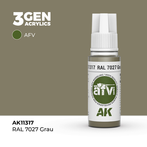 AK Interactive AFV Series: RAL 7027 Grau Acrylic Paint 17ml 3rd Generation