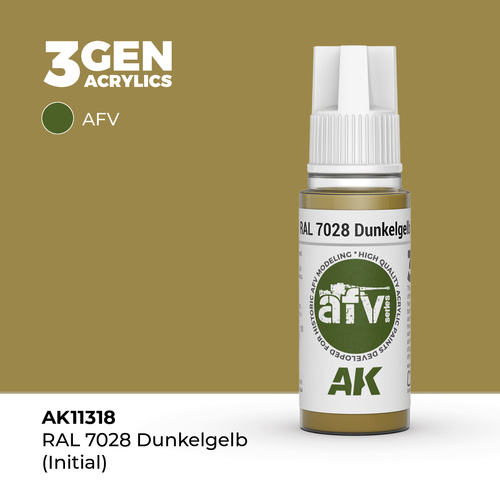 AK Interactive AFV Series: RAL 7028 Dunkelgelb (Initial) Acrylic Paint 17ml 3rd Generation