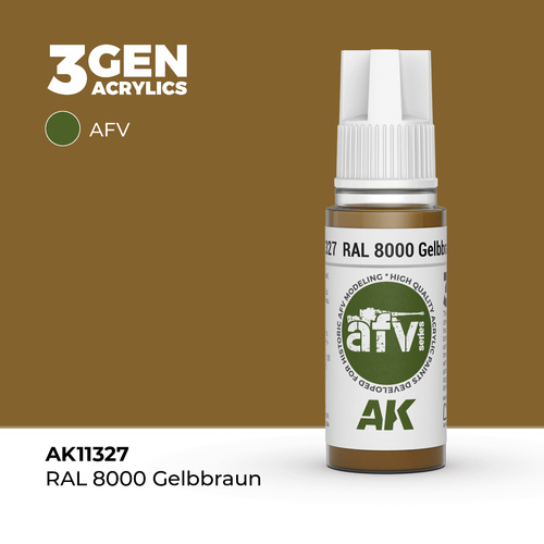 AK Interactive AFV Series: RAL 8000 Gelbbraun Acrylic Paint 17ml 3rd Generation