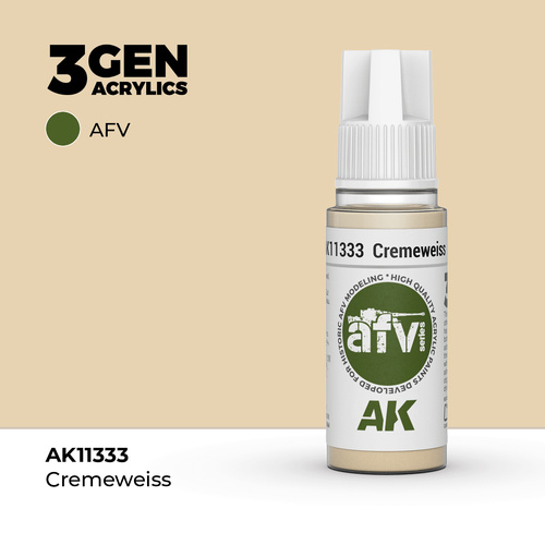 AK Interactive AFV Series: Cremeweiss Acrylic Paint 17ml 3rd Generation