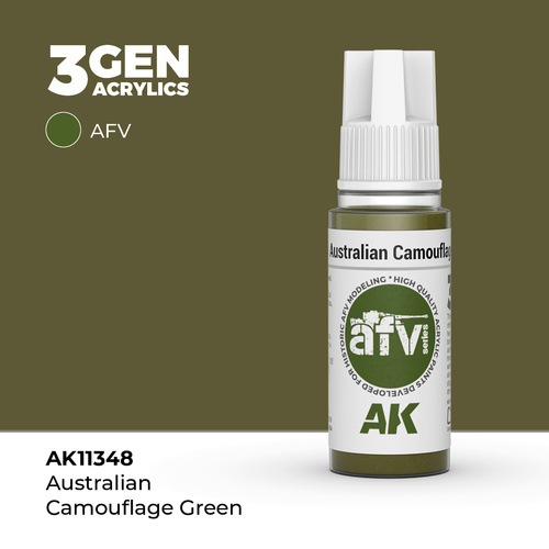 AK Interactive AFV Series: Australian Camouflage Green Acrylic Paint 17ml 3rd Generation