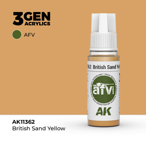 AK Interactive AFV Series: British Sand Yellow Acrylic Paint 17ml 3rd Generation